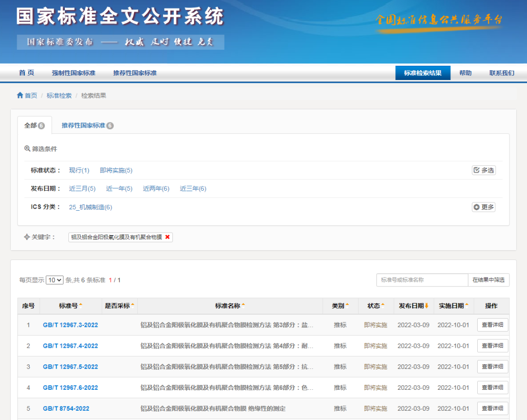 偉業(yè)集團(tuán)參與修訂的四項鋁表面處理國家標(biāo)準(zhǔn)正式發(fā)布，將于10月1日實施